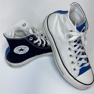 Converse Blue and White High-Top Sneakers